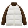 Men's Winter Couple Stand-up Collar Thickened Warm Color-blocking Cotton Jacket Plus-size Bread Jacket Trendy Padded Clothes