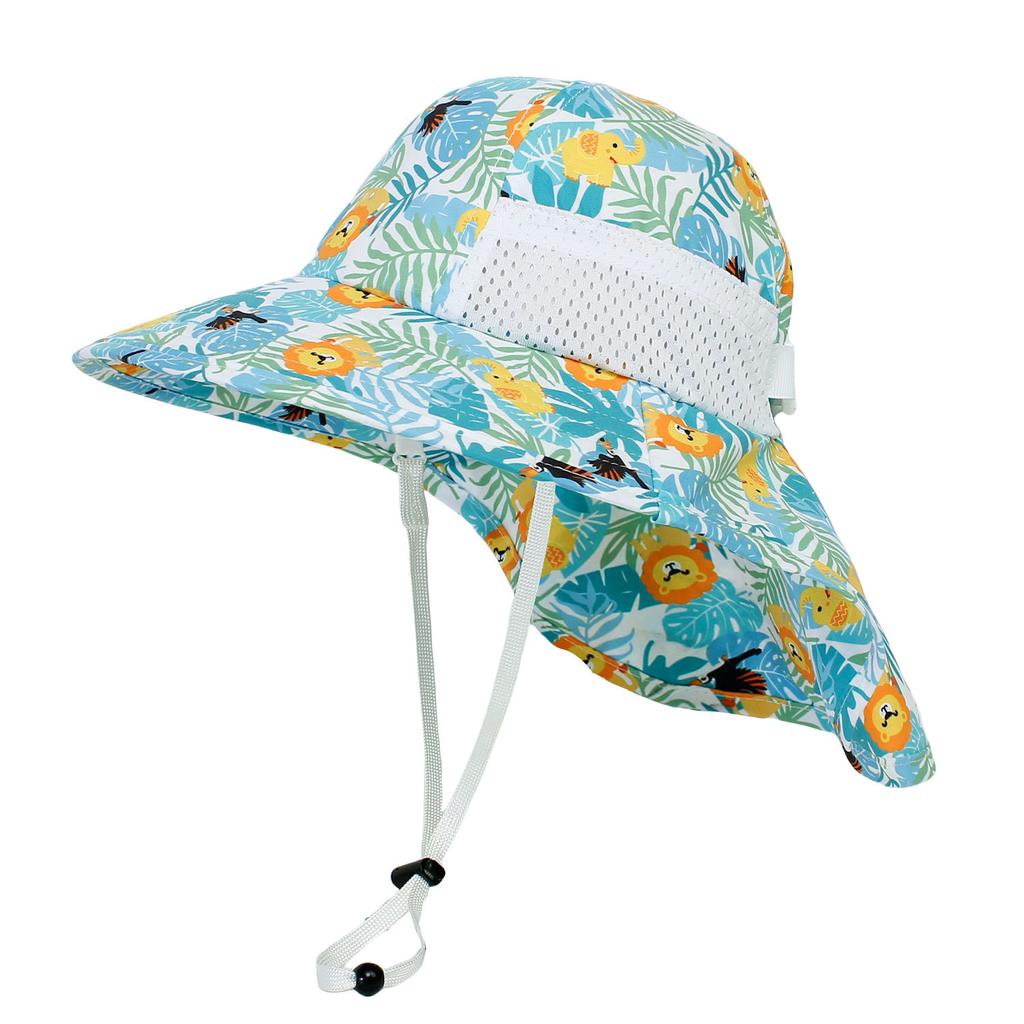 Girls Sun Hat Baby Beach Hats Boys UPF 50+ Kids Summer Protection Cap Toddler Breathable Mesh Wide Sunshade Hat