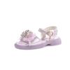 Girls sandals 2025 summer new middle and older children's beach shoes foreign soft-soled princess shoes girls fashion crystal shoes
