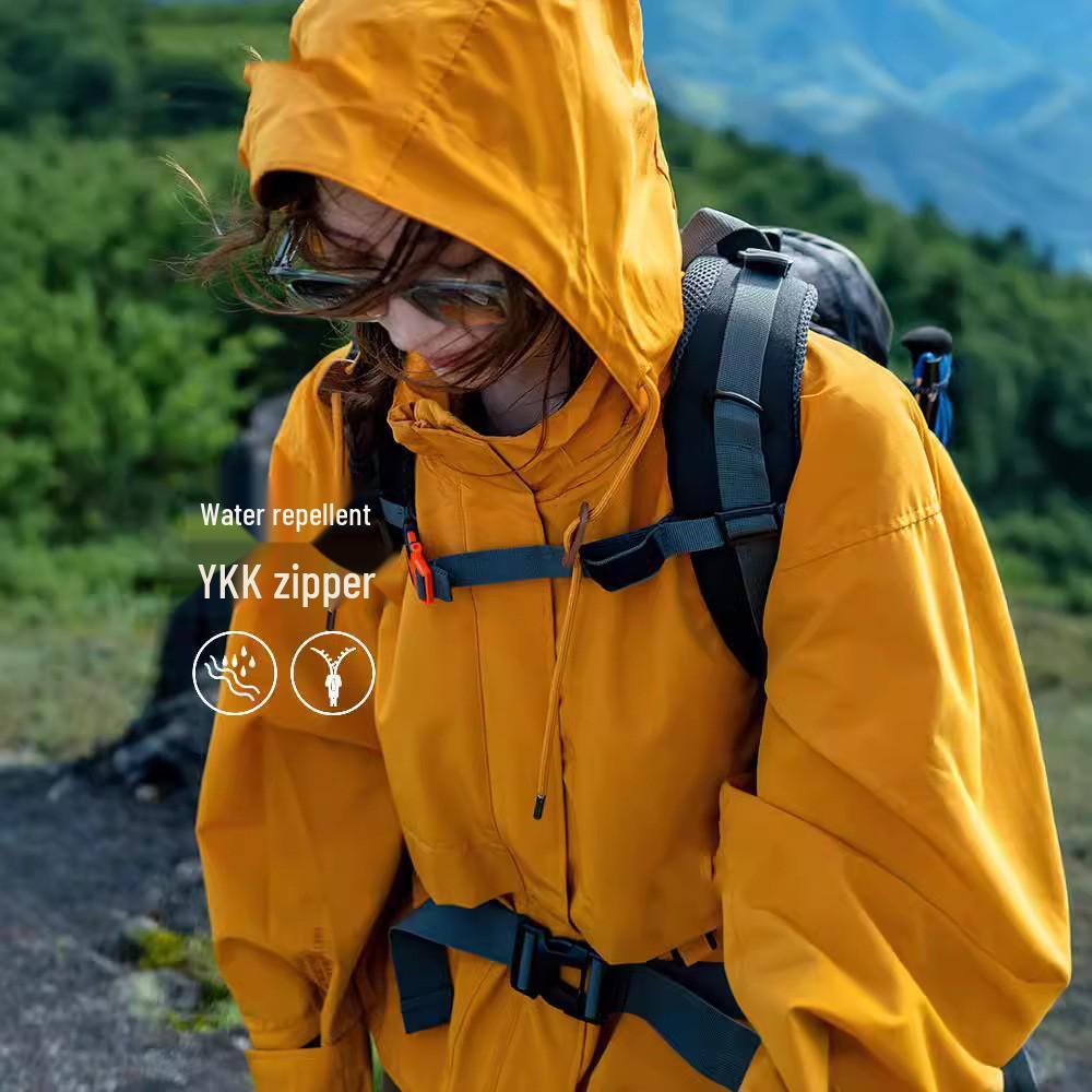 Huang Yimei Women's Waterproof Woven Windbreaker: 2025 Spring/Autumn 3-in-1 Outdoor Mountaineering Suit.
