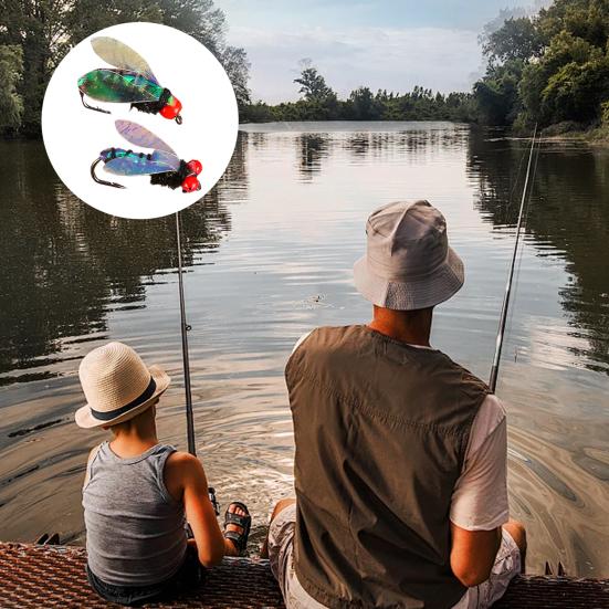 

10 шт., бионическая приманка для ловли нахлыстом с острым крючком, реалистичная искусственная приманка ручной работы с зеленой мушкой, пресноводный соленый окунь, форель, аксессуары для рыбалки 10 pcs