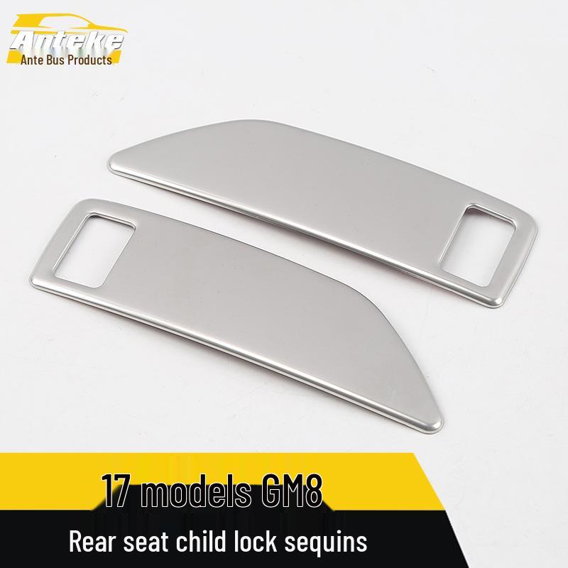 Compatible GM8 Rear Child Lock Stainless Steel Decorative Sticker