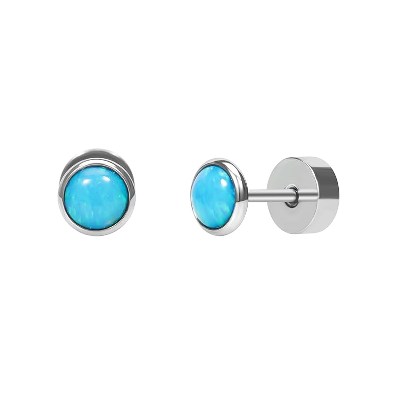 

Khoka cartilage piercing pure titanium Compatible with metal allergies men s ladies cute Smaller Leave it on silver 20G both ears set of 2 first