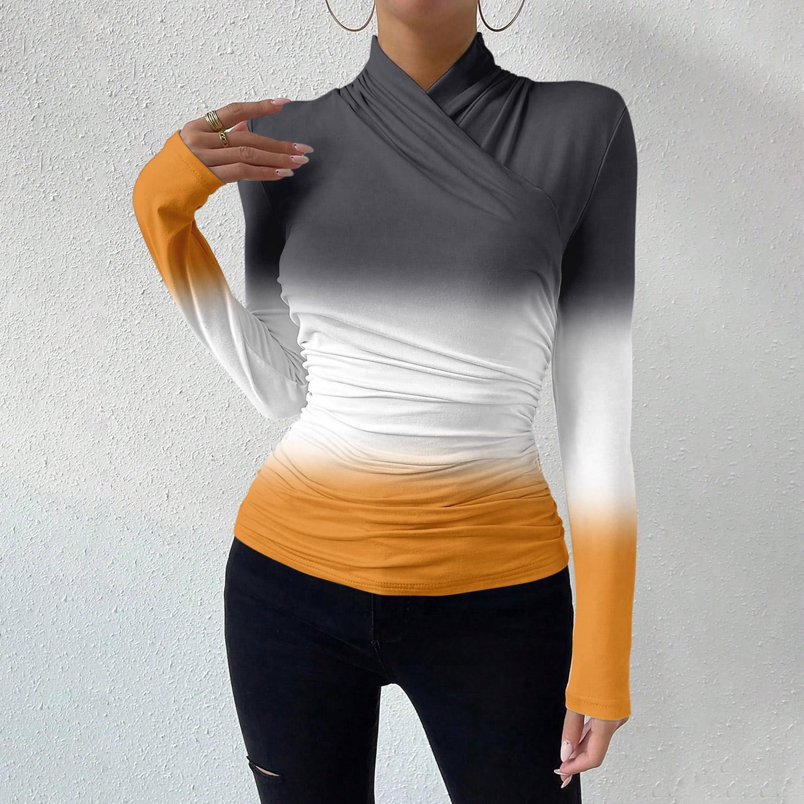 

Женская повседневная модная футболка с длинным рукавом и круглым вырезом, пуловер с принтом S