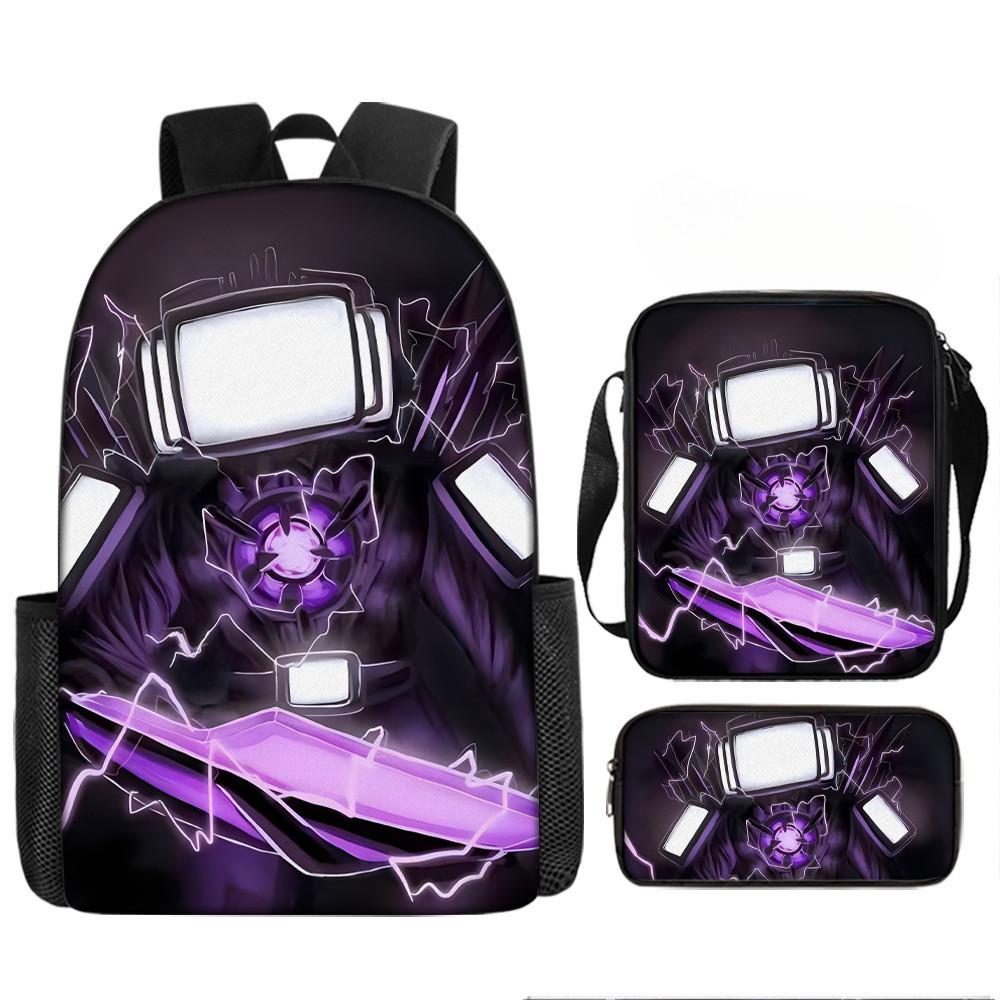 Skibidi Cartoon Toilet Printed Backpack Child Schoolbag Shoulder Bag Pencil Bag