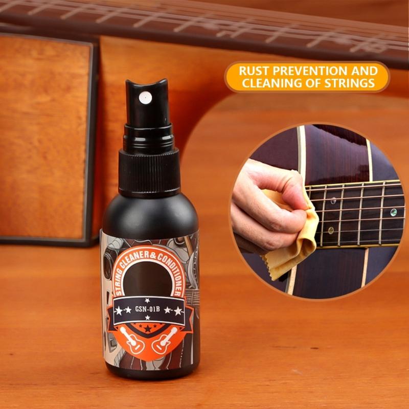 Guitar Cleaner Sprays Guitar Cleaning Care Kits Lemon Oil, Polish for Fretboard, AntiRust Oil for Guitar Cleaning