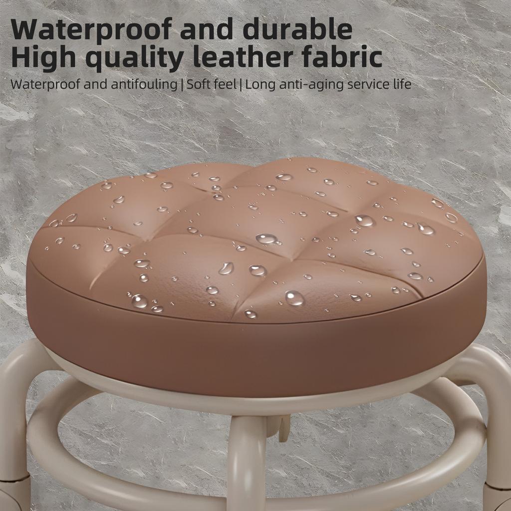 Taborety niskorolkowe z uniwersalnym kołem Obrotowe 360 ​​stopni ze skóry PU Okrągłe stołki na kółkach z