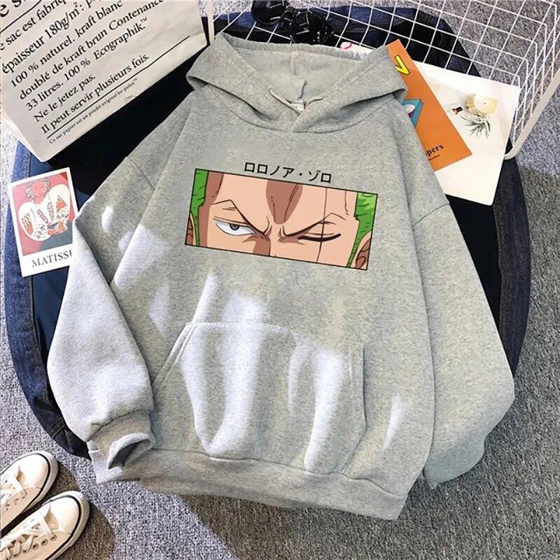 Nové Unisex ONE PIECE Anime Hoody Cloth Harajuku Streetwear Cool Unisex Topy Pro volný čas Žhavé Roronoa Zoro Eyes Tištěné Mikiny Unisex