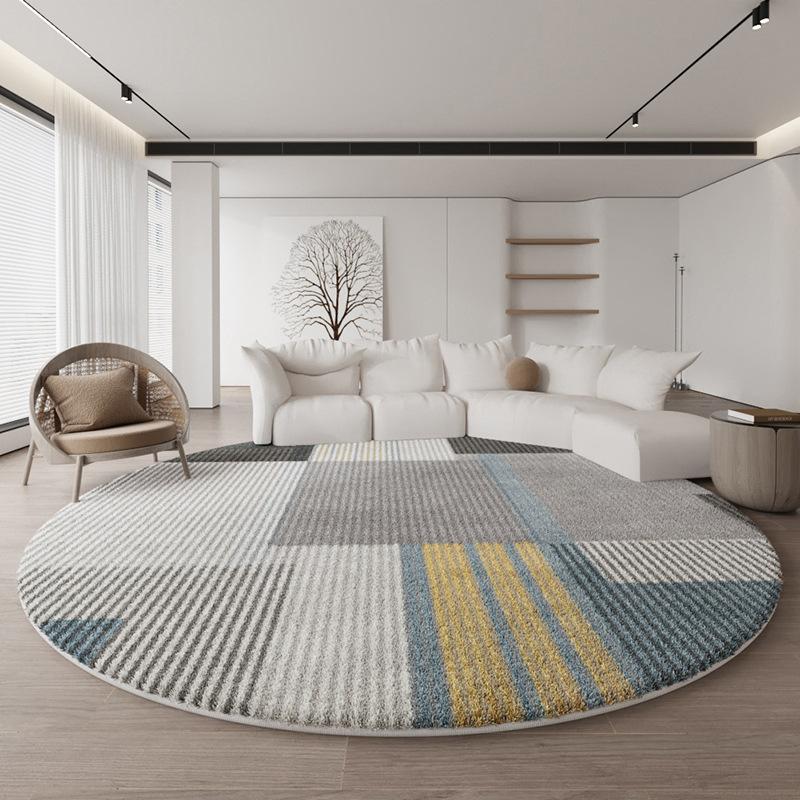 Imitation Cashmere Round Carpet Living Room Bedroom Thicken Rug Sofa Coffee Table Study Anti-slip Swivel Chair Floor Mats