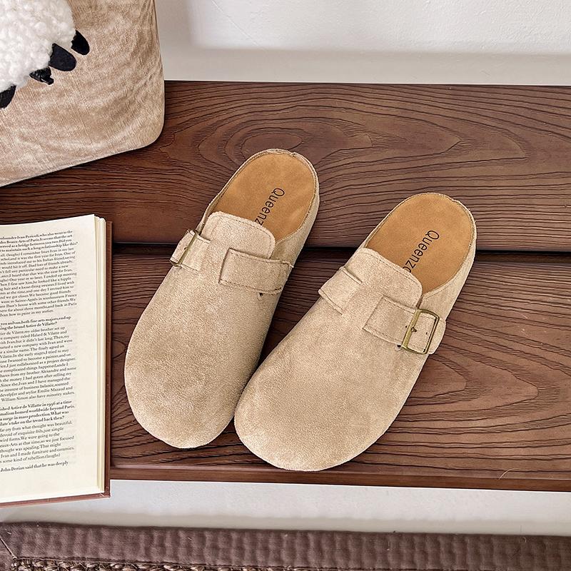 Thick Heel Sandals Slippers Soft Wood Bottom Half Slippers Head Covering Women's Summer Fashiable Clogs Chinese Manufacture