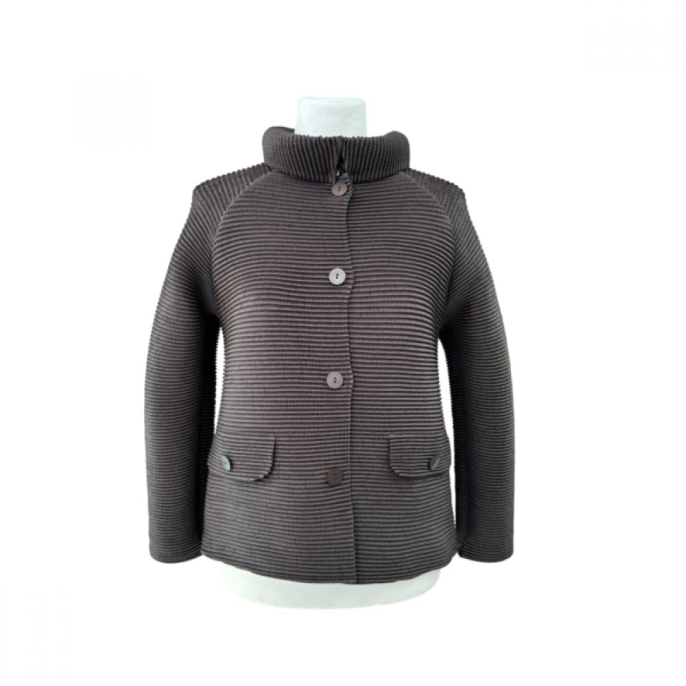 La Vita Junko Small Roll colLar Layered Pleated Jacket Ltsjk009