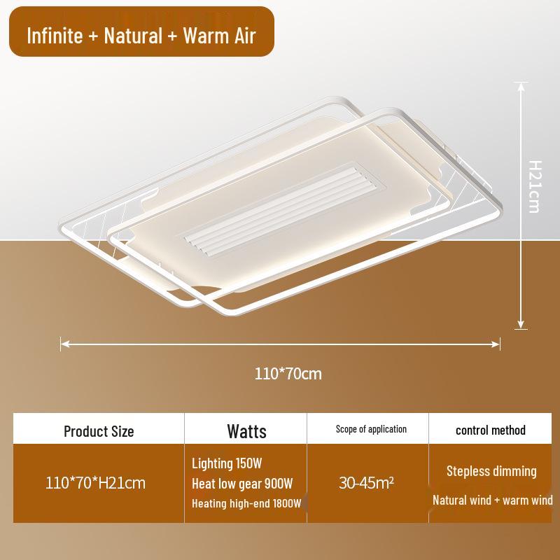 Modern Minimalist Leafless Ceiling Fan with Light - Large Airflow for Living Room & Bedroom