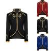 Blazer Lussuoso da Uomo Principe di Palazzo Ricami Dorati Giacca Slim Fit per Divertimento di Halloween