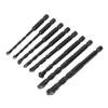 8Pcs Masonry Drill Bit Cemented Carbide 6.35mm Hex Shank Black Set Kit for Tile Concrete