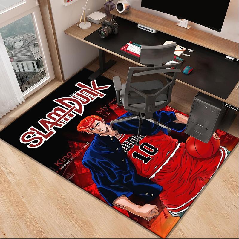 Anime Basketball Heroes Office Rug Chair Mat, Game Carpet, Suitable for Front Door, Bedroom, Living Room, Desk, Holiday Gift