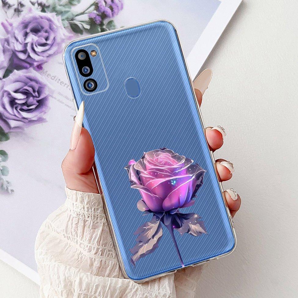 For Samsung M21 2021 Case Clear Fashion Cute Cat Cool Luxury Painted Soft Funda For Samsung Galaxy M21 2021 Back Cover SM-M215G