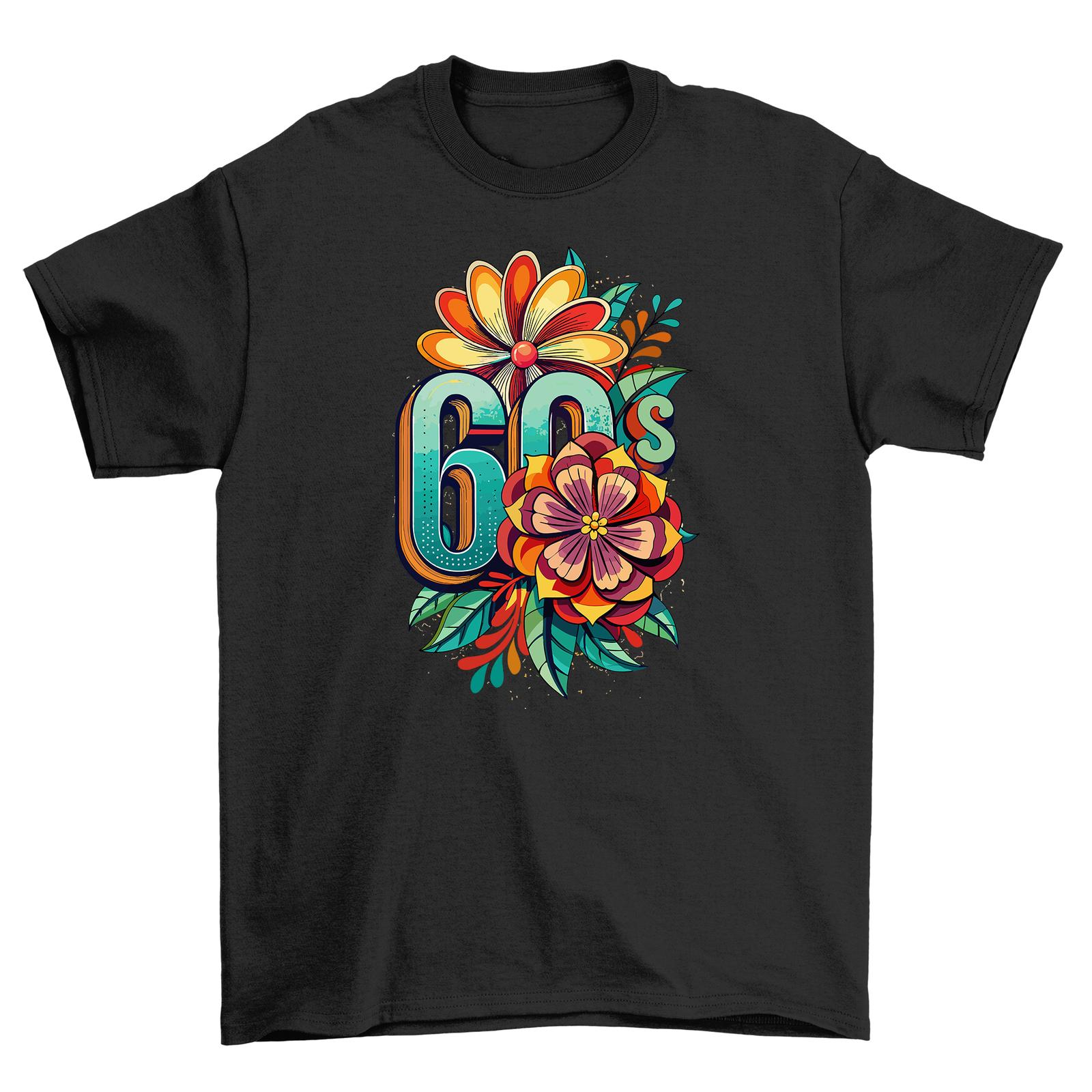 

Retro_60 Flower Power 60s Feel Funny T-Shirt Mens Womens Tees Top - Groovy and Hilarious! Unisex Printe 2XL