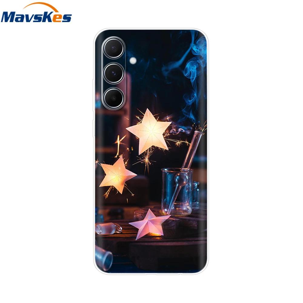 For Samsung Galaxy M35 M55 Case Cute Flower Soft Silicone Back Cover for Coque Samsung M 55 M 35 5G Phone Cover Fundas Shells