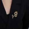 Van Gogh Sunflower Enamel Brooch - Retro Crystal Pin Accessory for Women, Perfect Gaokao Gift