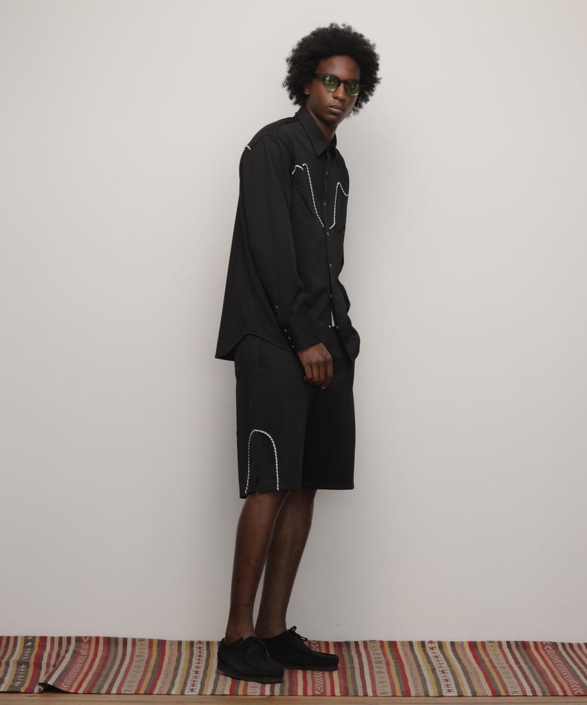 Schott NYC JERSEY WESTERN SHORTS, Men's Size M, Black (782-4113006)