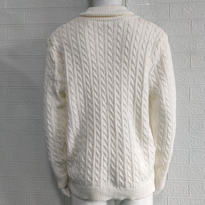 2025 Winter Solid Color Collared Long Sleeve Sweater Jacket