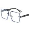 Gradual change sunset double beam square frame metal large frame sunglasses sunglasses men and women UV protection