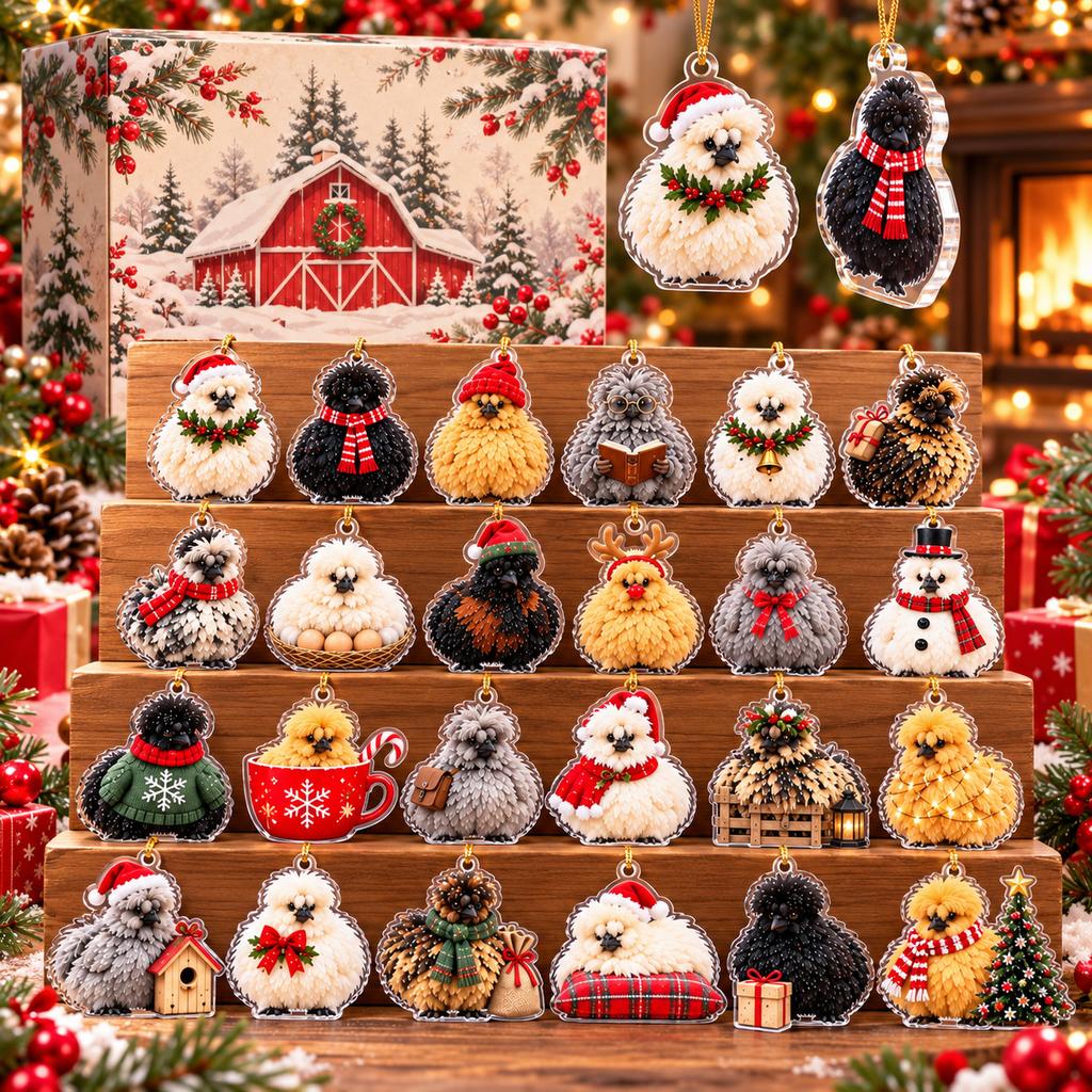 Christmas Advent Calendar with Acrylic Charm Pendants for Giving