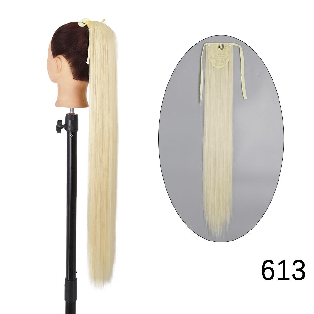 MERISIHAIR Hosszú, egyenes csokornyakkendő lófarok kapcsos hajhosszabbító 55 85 cm természetes fekete barna szintetikus zsurló nőknek