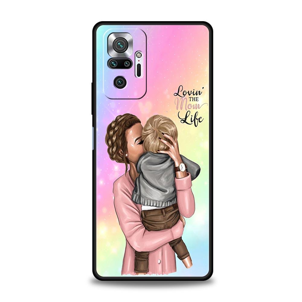 Super Mom Baby Phone Case For Xiaomi Redmi Note 14 13 5G 10 11 12 Pro Plus 4G 14C 13C 12C 10C Black Cover