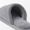 MUJI Washable Cotton Tile Open Charcoal Size 84770432 Slippers, Front, Gray, L,