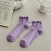 Fungus Edge Socks Women'S Short Tube Solid Color Cotton Socks Spring And Summer Thin Cute Lace Socks Trendy Women'S Socks
