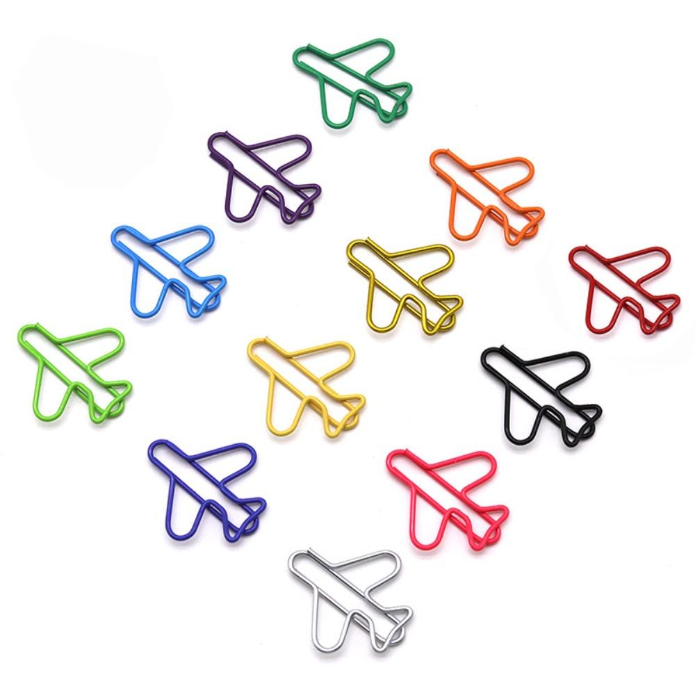 10pcs Index Bookmark Airplane Paper Clip Metal Memo Creative Bookmark Clip Metal Paper Clips  School