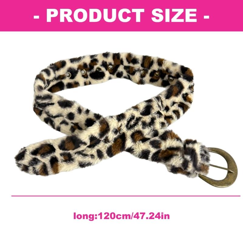 Stylish Leopard Print Adjustable Belt PU Leather Waist Strap Band With Retro Metal Clasp For Men And Women