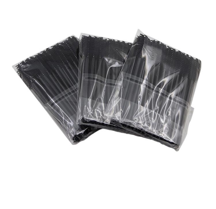 

Набор из 50 спиральных щеточек для ресниц и бровей: Черные пластиковые инструменты для макияжа для наращивания.