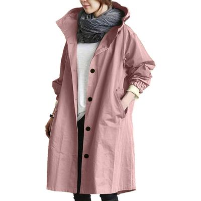 Women's  And Winter Casual Women's Temperament Waist Long-sleeved Windbreaker Jacket