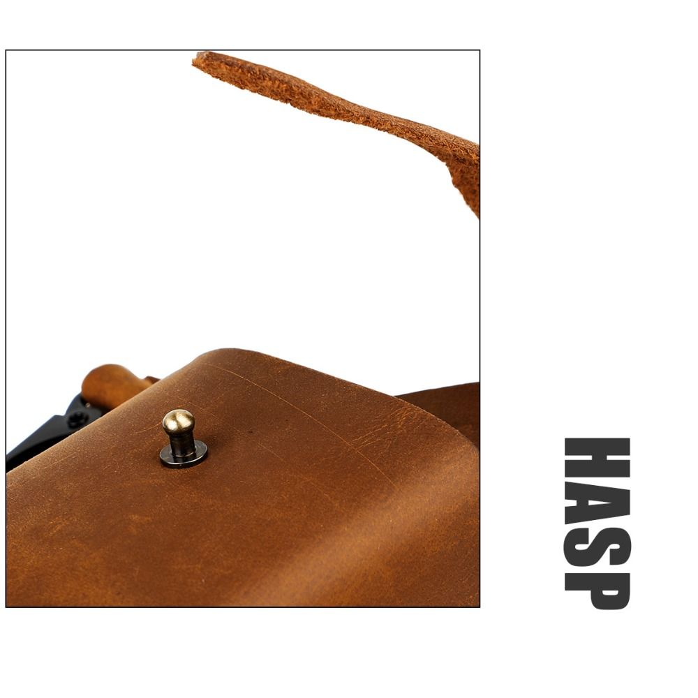 Portable Leather Phone Bag Cowhide Leather Cell Phone Pouch Durable Phone Belt Holder  Walking