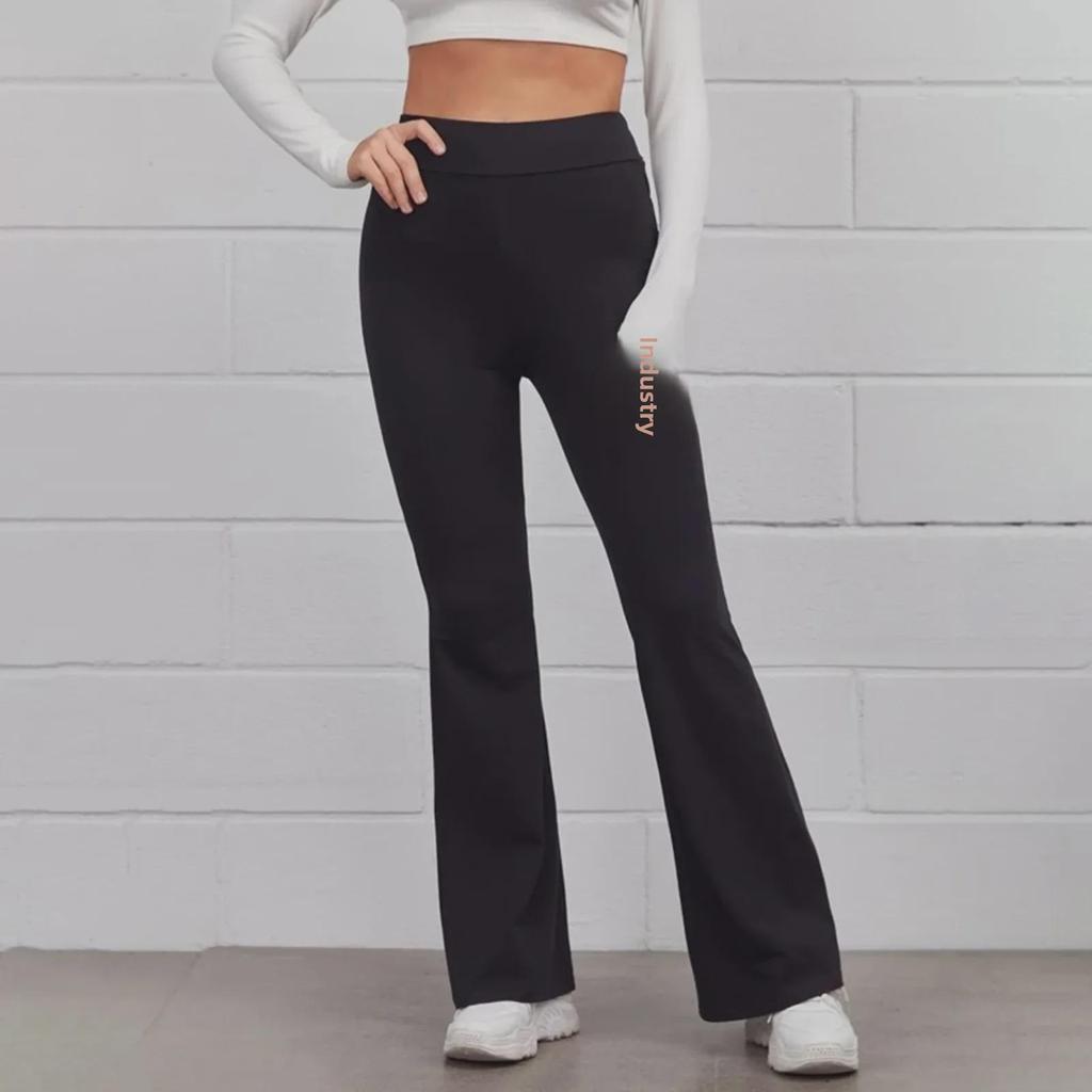European and American Women's Solid Color Elastic Waist Yoga and Casual Running Pants