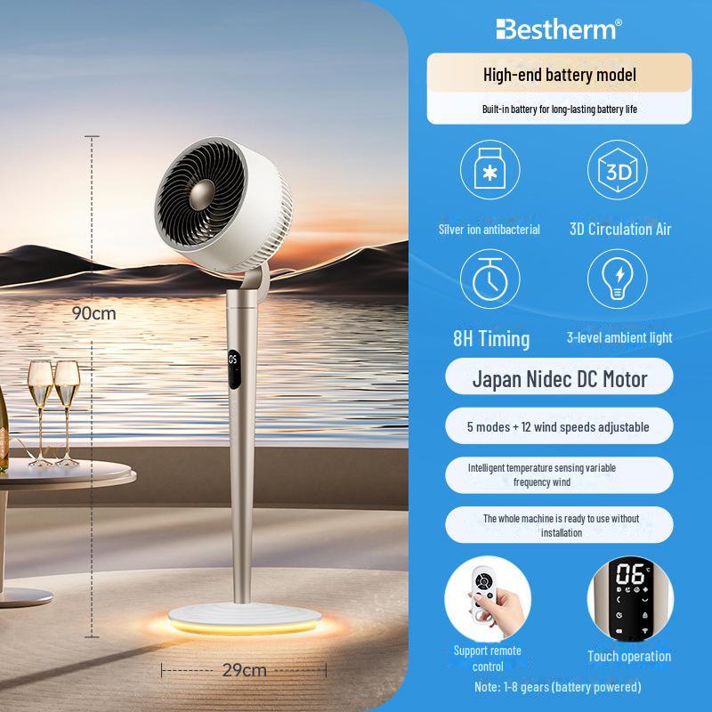 

Вентилятор циркуляции воздуха Besteng Q1: Тихий вертикальный напольный вентилятор с подсветкой Home Atmosphere