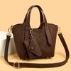 High Quality Soft Pu Leather Shoulder Hand Bags for Women Mother Handbags Color Contrast Crossbody Bag Small Casual Tote 2 Strap