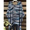 Bohemio Chic Oversize de Moda Estampados Étnicos Dobladillo Irregular Cuello Redondo Ropa Moda Ropa de Mujer Versátil Ropa para Mujer