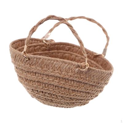 1/12 Dollhouse Hand Woven Bag Mini DIY Model Micro Landscape Ornament Miniature Storage Basket