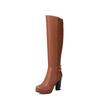Stivali Alti al Ginocchio Moda Scarpe Invernali da Donna Pelliccia Caldi Stivali da Neve Tacchi Alti Spessi Plateau Stivali Alti da Donna Scarpa Bianca Nera Signora