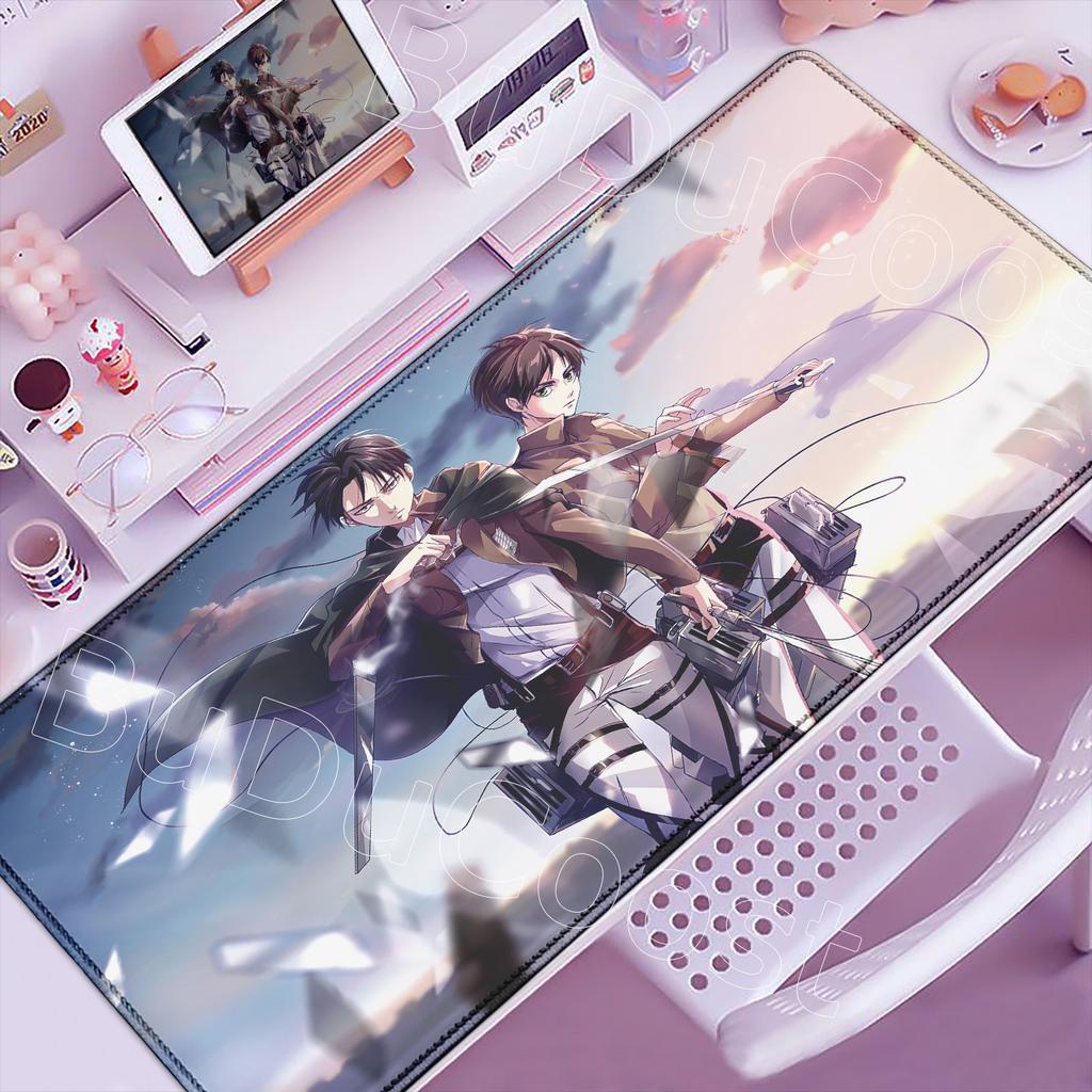 New Cool Anime Attack On Titan Large Mouse Pad Computer Non-slip Mousepad XXL 900x400mm Gaming Laptop Keyboard Mouse Mats Carpet
