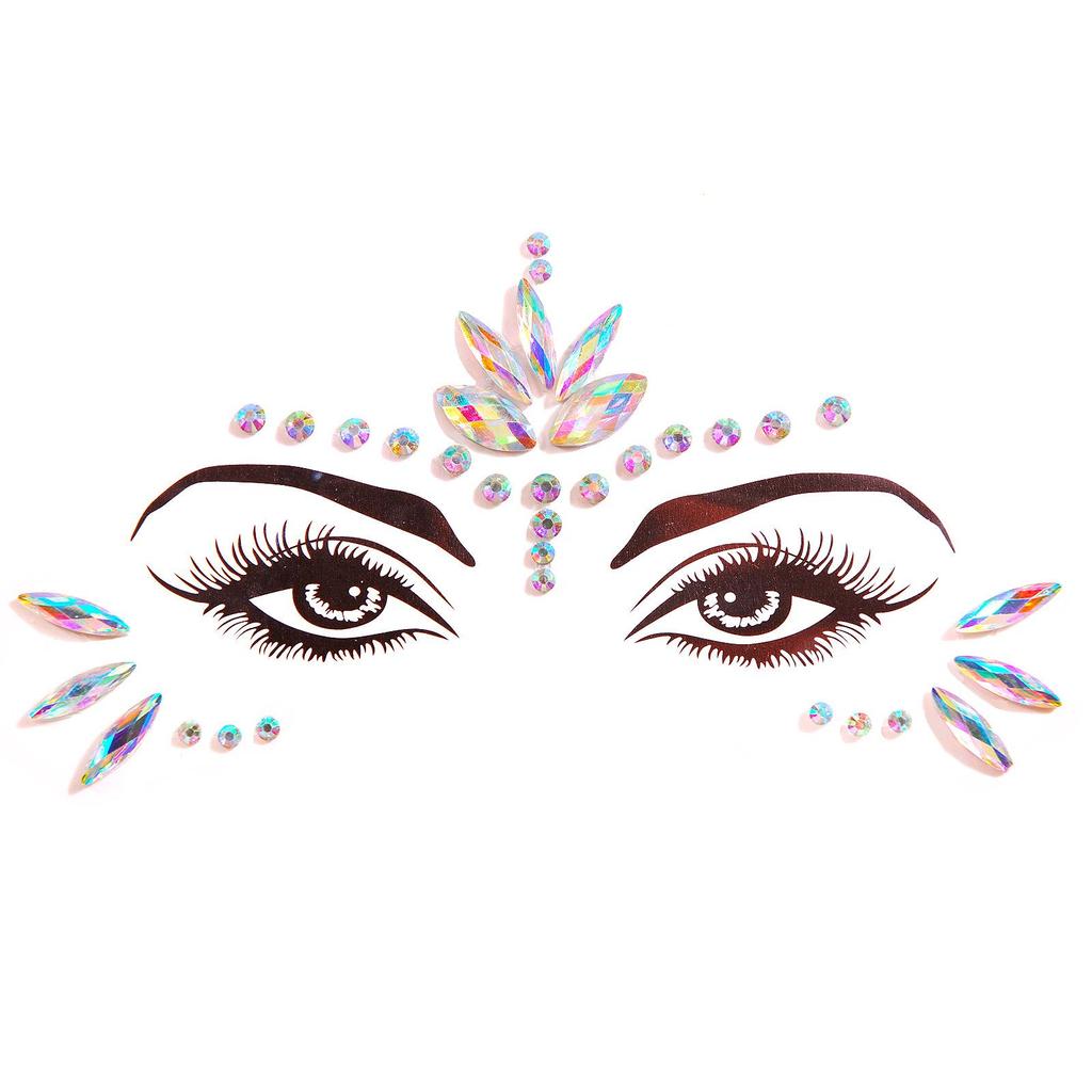 Crystal Tattoo Sticker Glitter Eyeliner Eyebrow Makeup Face Eyes Diamond Temporary Tattoo Rock Rhinestone 3D Eyeliner Stickers
