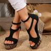 Fashion 2025 Brand Ladies Shoes Peep Toe Women's Sandals Fashion Zip Summer Plus Size Casual Comfortable Best Seller Wedge Sandals