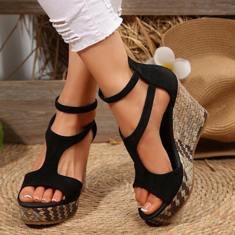 Fashion 2025 Brand Ladies Shoes Peep Toe Women's Sandals Fashion Zip Summer Plus Size Casual Comfortable Best Seller Wedge Sandals