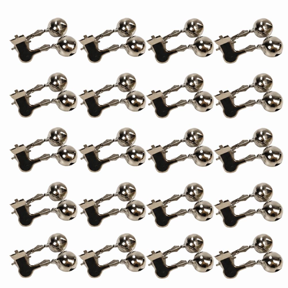 20/50PCS 46*32mm Fishing Rod Alarm Bells Double Spring Clip Bite Alarm Bells Outdoor Fishing