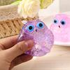 Glitter Owl Sugar Stress Ball Slow Rebound Stress Relief Clear Bird Squeeze Toy Anxiety Relieving Animal Shape Hand Relaxation Tool