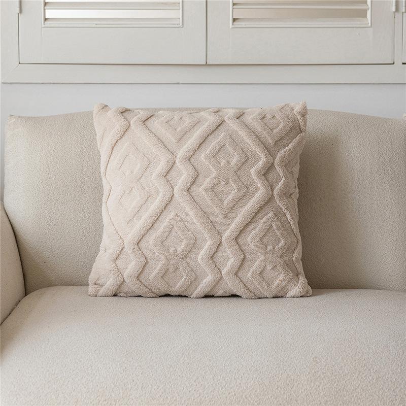 New Sofa Pillow Shu Cotton Velvet Rice Pattern Living Room Sofa Decorative Waist Pillow Case Home Pillow Case
