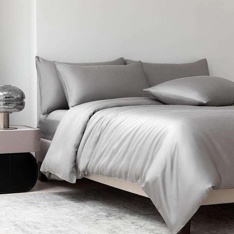 100% Mulberry Silk Bedding Set Solid Color Natural Silk Duvet Cover Set Twin King Queen Size Bed 3pcs/4pcs/5pcs Bed Sheet Set